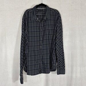 DKNY Jeans - Blue/Gray - Plaid Button Front Shirt - XL